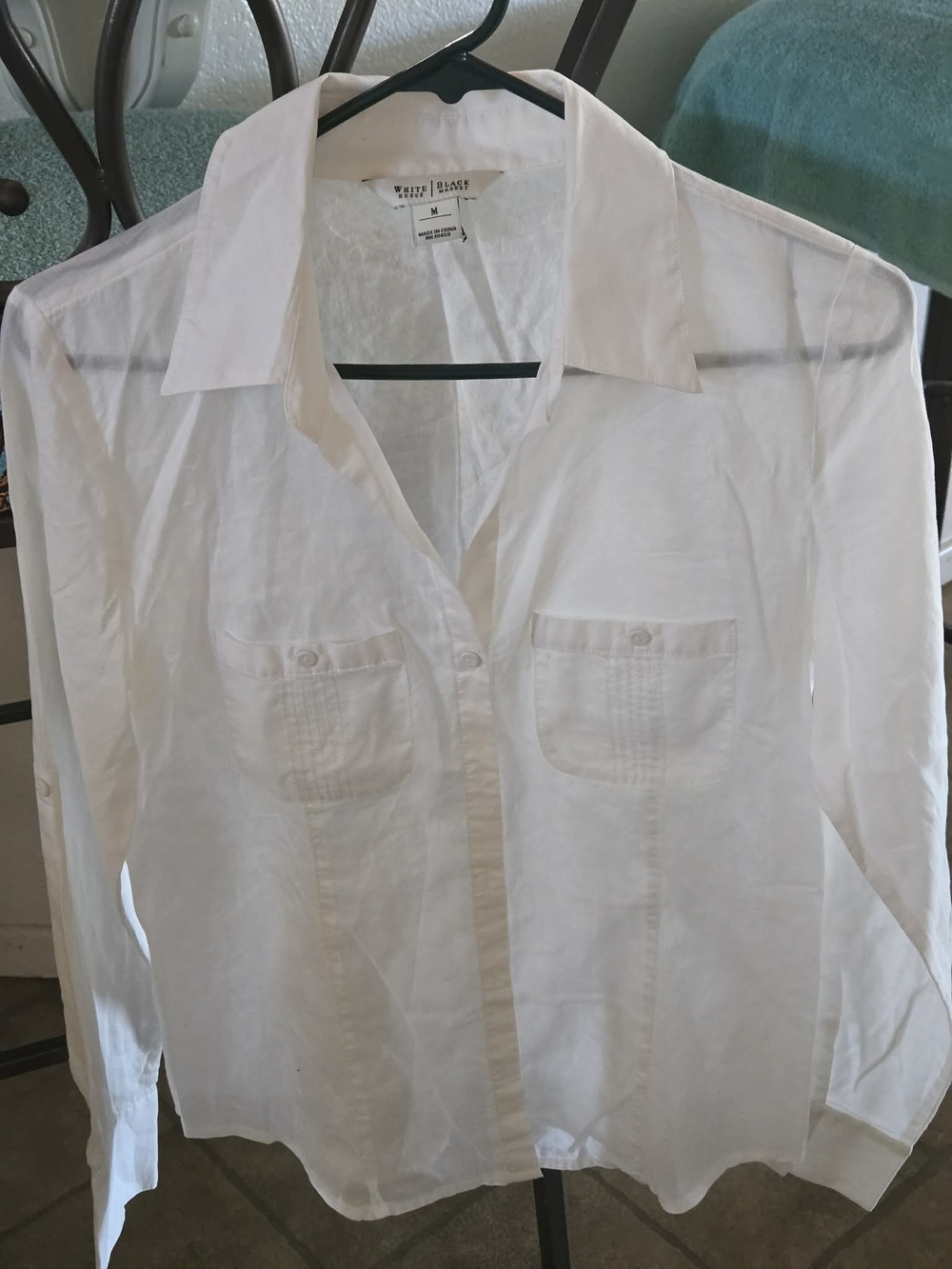 White House Black Market Button-Up Shirt with Chest Pockets